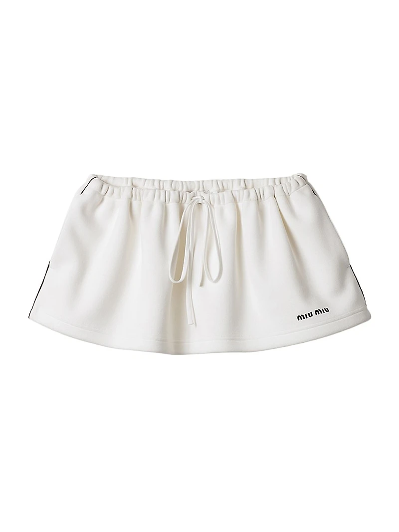 Bonded Piqué and Technical Jersey Miniskirt