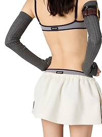 Bonded Piqué and Technical Jersey Miniskirt