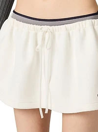 Bonded Piqué and Technical Jersey Miniskirt