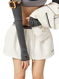 Bonded Piqué and Technical Jersey Miniskirt