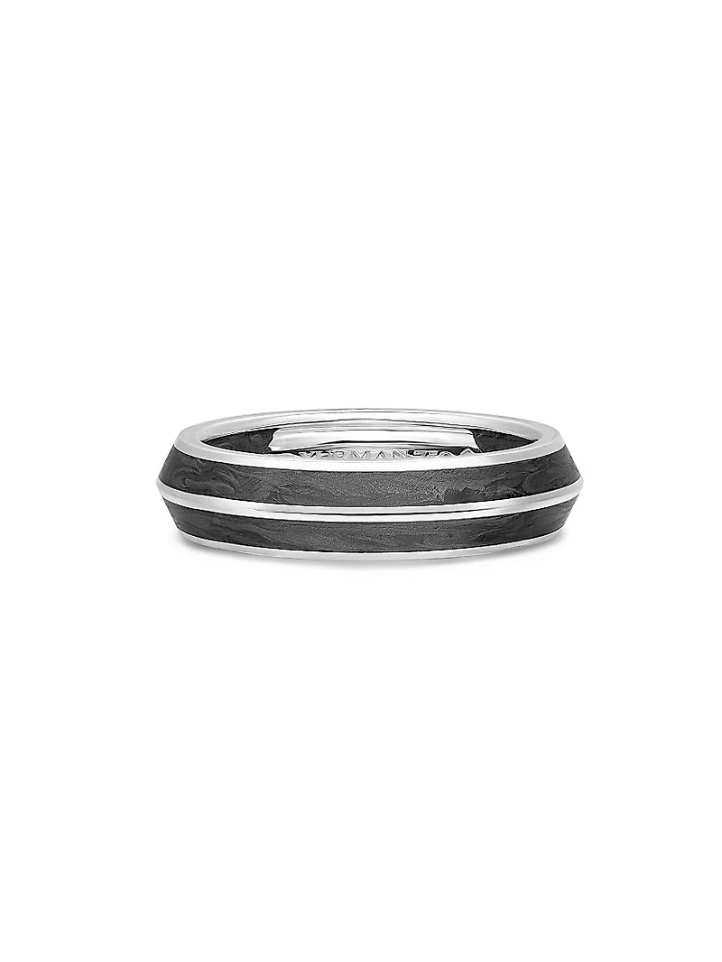 Knife Edge Band Ring 18K White Gold