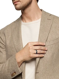 Knife Edge Band Ring 18K White Gold