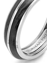 Knife Edge Band Ring 18K White Gold
