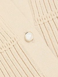 Stacey Short-Sleeve Rib-Knit Cardigan