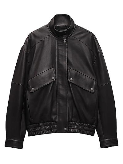 Aria Leather Bomber Jacket