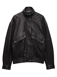Aria Leather Bomber Jacket