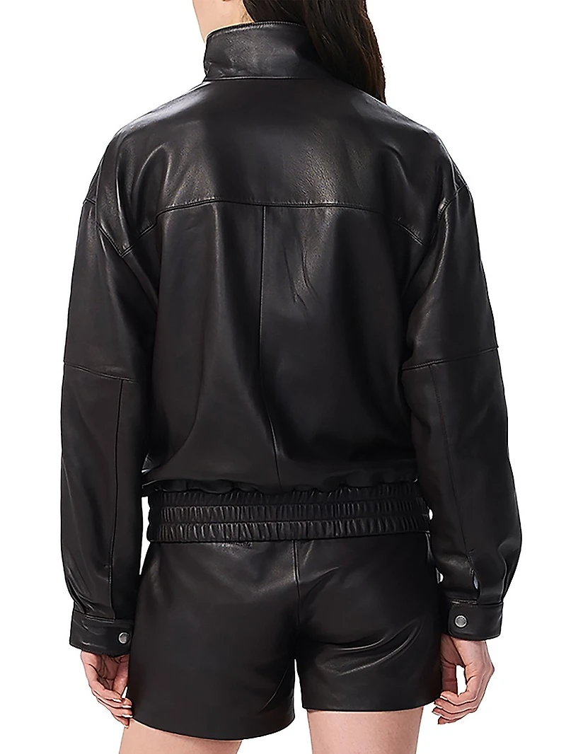 Aria Leather Bomber Jacket