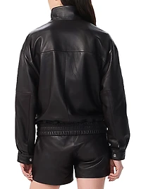 Aria Leather Bomber Jacket