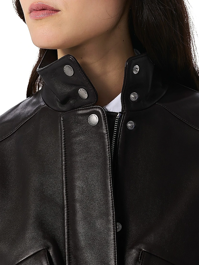 Aria Leather Bomber Jacket