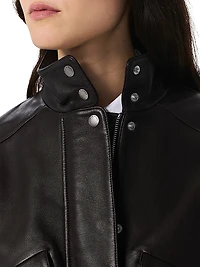 Aria Leather Bomber Jacket