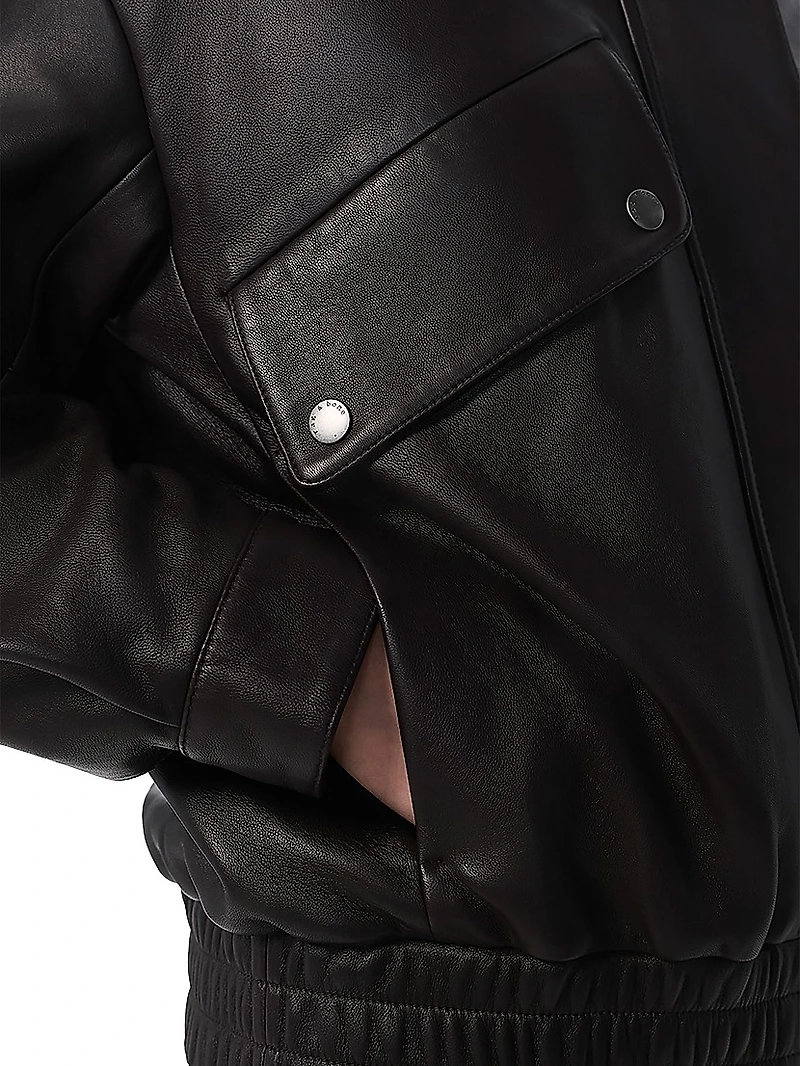 Aria Leather Bomber Jacket