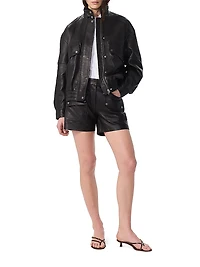 Aria Leather Bomber Jacket