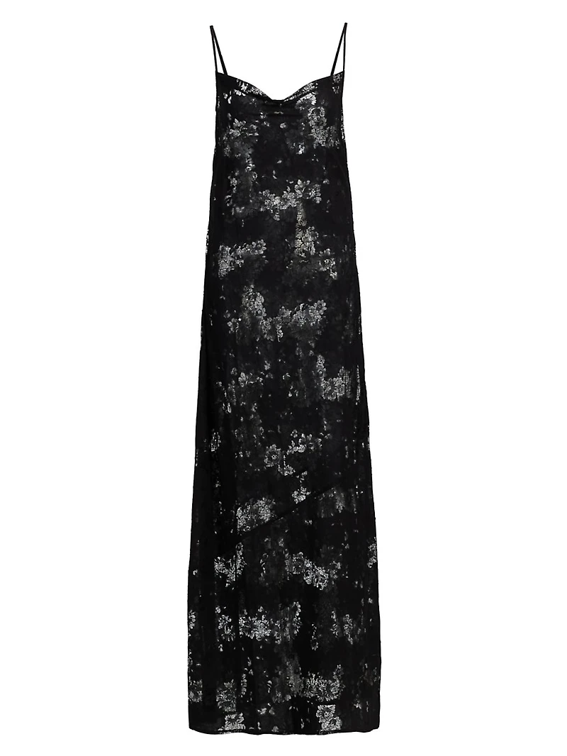 Bettie Floral Lace Cowlneck Maxi Dress