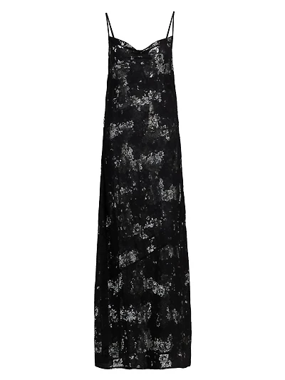 Bettie Floral Lace Cowlneck Maxi Dress