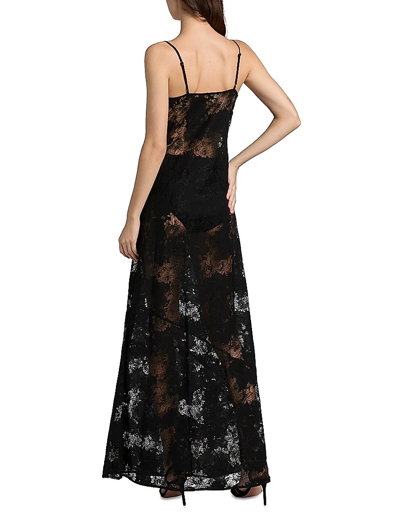 Bettie Floral Lace Cowlneck Maxi Dress