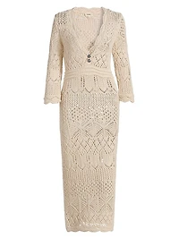 Dovie Mixed Pointelle Midi-Dress