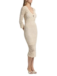 Dovie Mixed Pointelle Midi-Dress