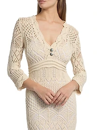 Dovie Mixed Pointelle Midi-Dress