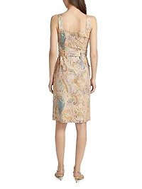 Idy Paisley Stretch Cotton Knee-Length Shirtdress