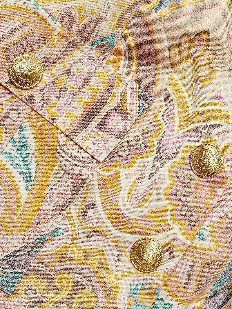 Idy Paisley Stretch Cotton Knee-Length Shirtdress