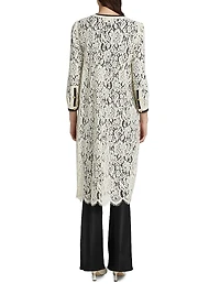 Whisper Contrast-Trimmed Lace Cardigan