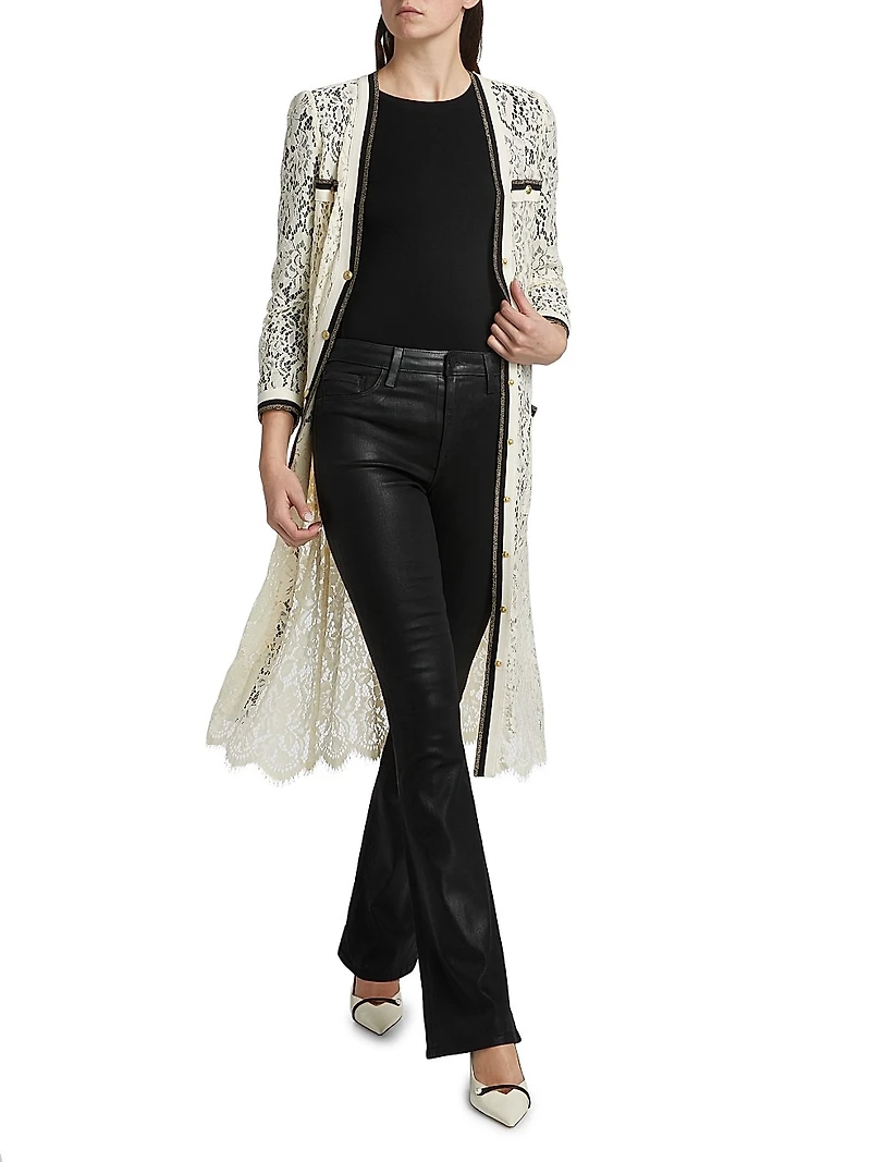 Whisper Contrast-Trimmed Lace Cardigan