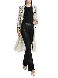 Whisper Contrast-Trimmed Lace Cardigan