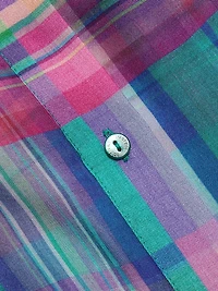 Cosette Plaid High-Low Crop Shirt