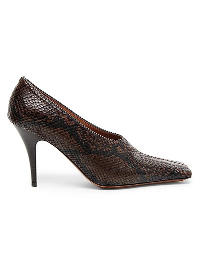 95MM Snakeskin Printed Pumps