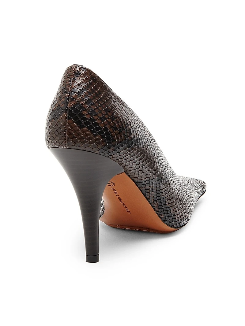 95MM Snakeskin Printed Pumps