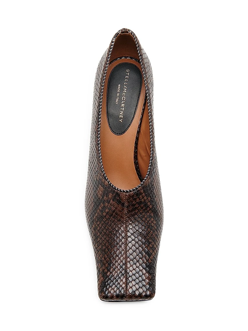 95MM Snakeskin Printed Pumps