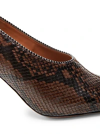 95MM Snakeskin Printed Pumps