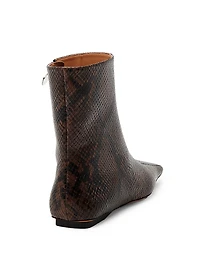 Snakeskin-Printed Booties