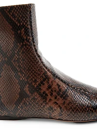 Snakeskin-Printed Booties