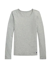 Base Layer Heathered Stretch-Cotton T-Shirt