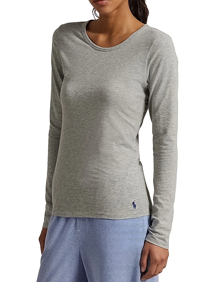 Base Layer Heathered Stretch-Cotton T-Shirt