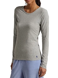 Base Layer Heathered Stretch-Cotton T-Shirt