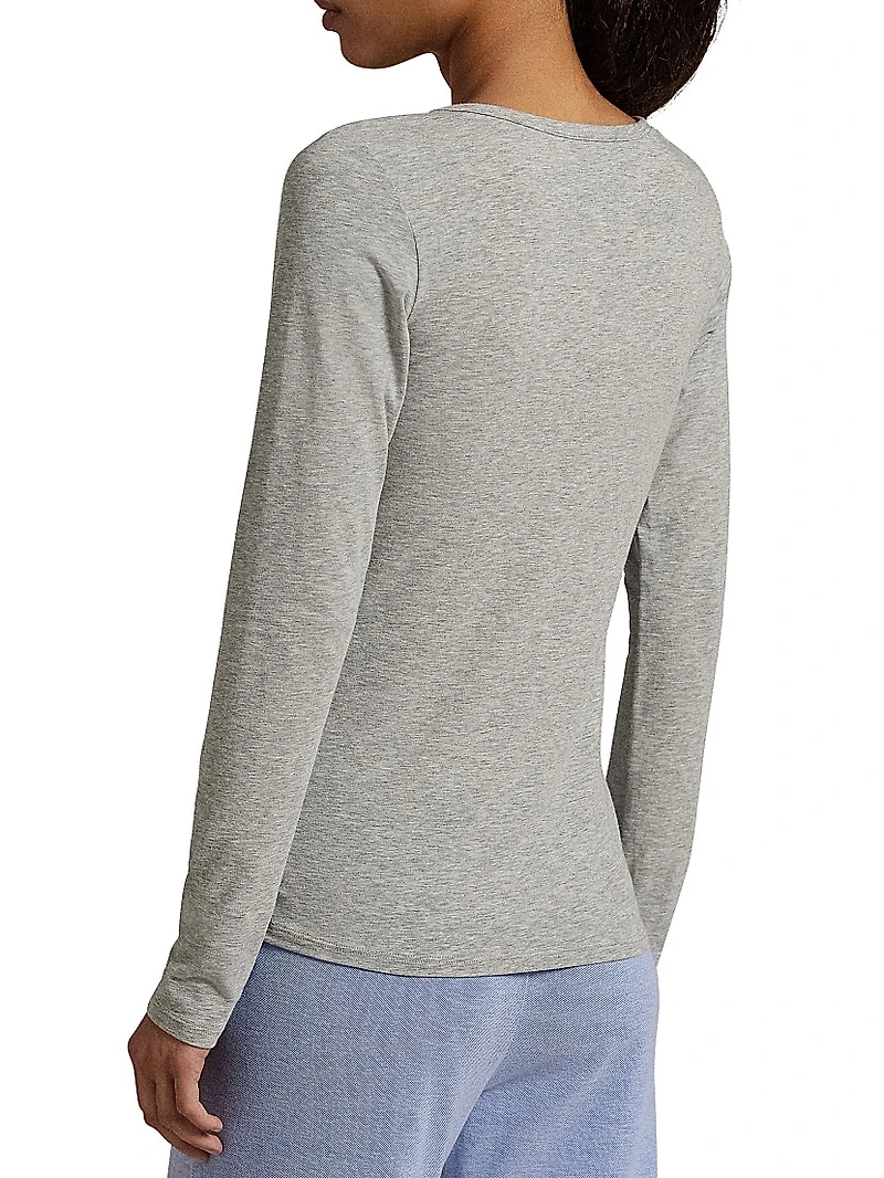 Base Layer Heathered Stretch-Cotton T-Shirt