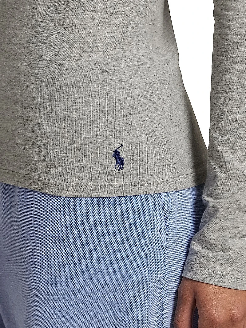 Base Layer Heathered Stretch-Cotton T-Shirt