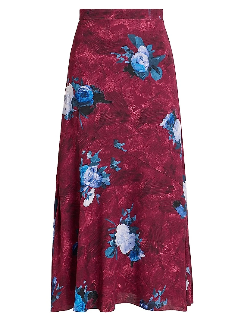 Floral A-Line Midi-Skirt