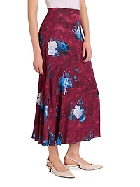 Floral A-Line Midi-Skirt