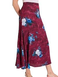 Floral A-Line Midi-Skirt