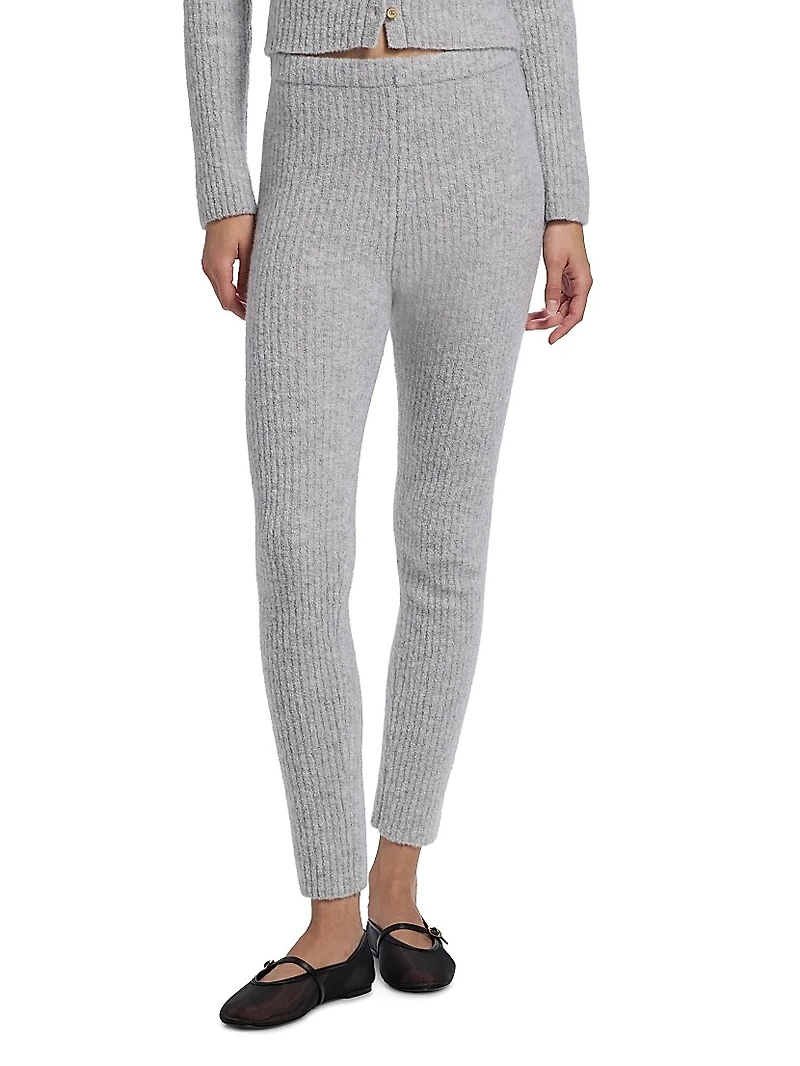 Rib-Knit Cashmere-Silk Pants