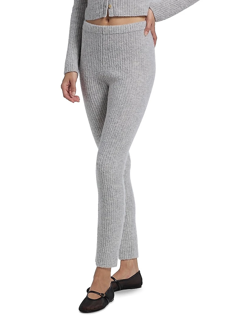 Rib-Knit Cashmere-Silk Pants