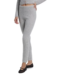 Rib-Knit Cashmere-Silk Pants