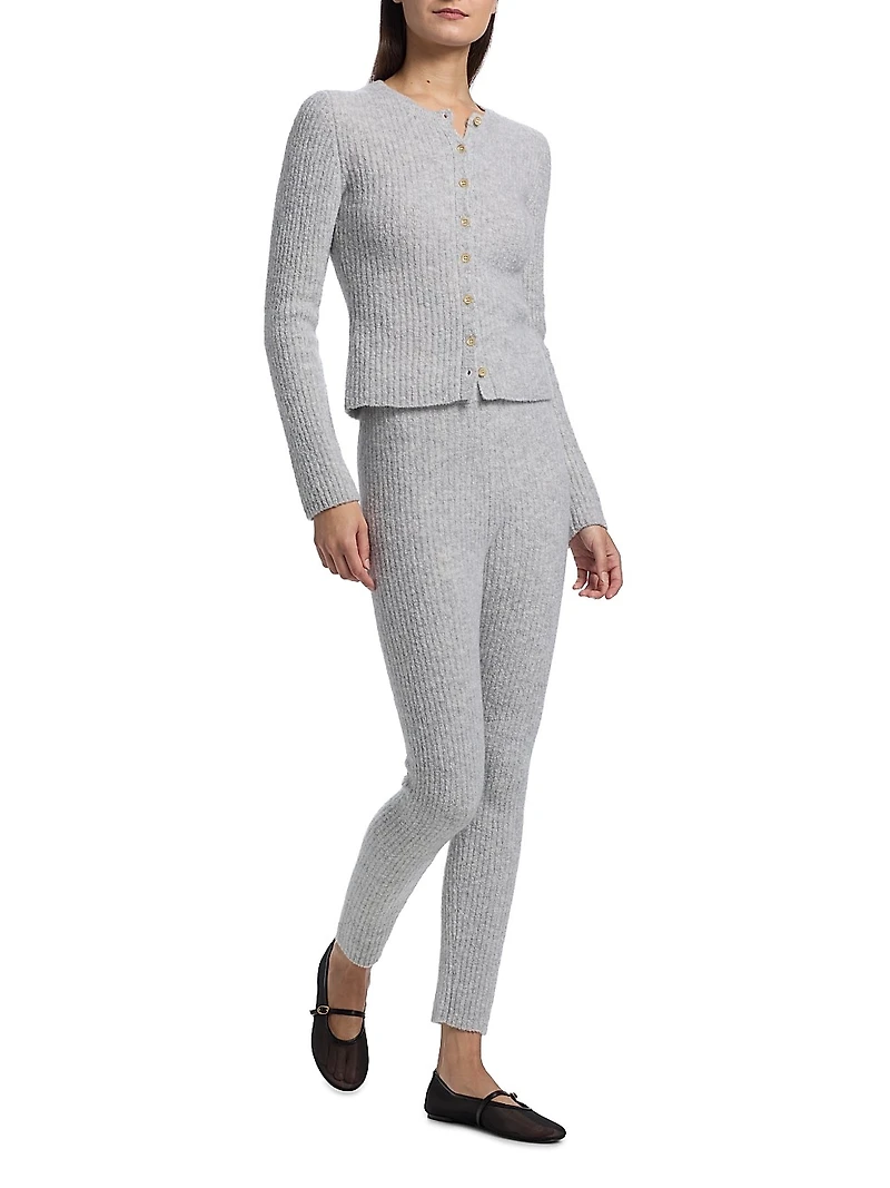 Rib-Knit Cashmere-Silk Pants