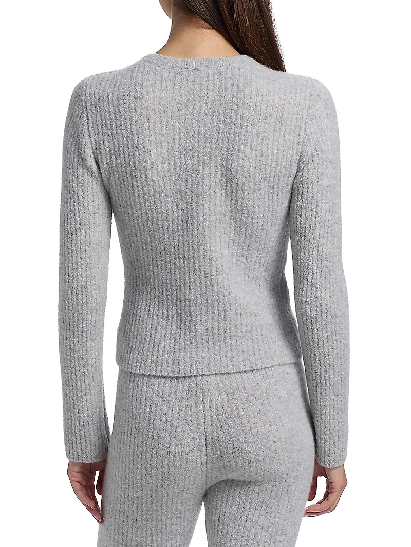 Rib-Knit Cashmere-Silk Cardigan