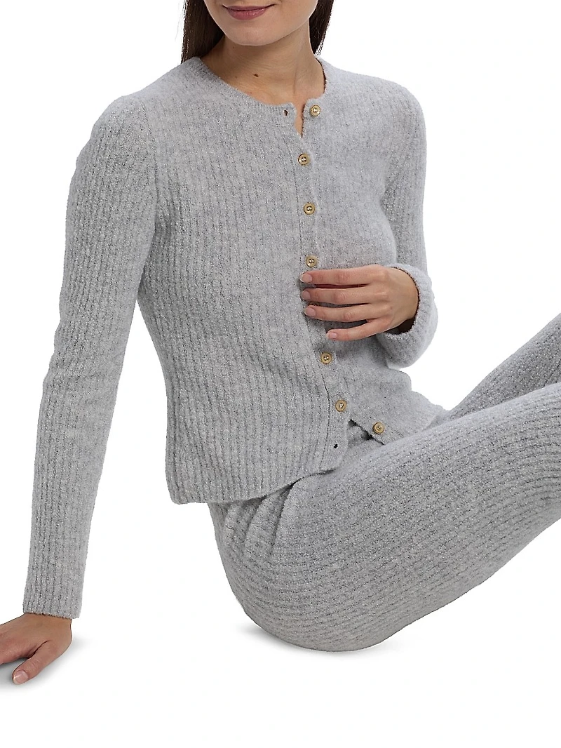 Rib-Knit Cashmere-Silk Cardigan