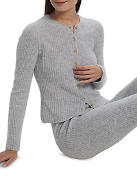 Rib-Knit Cashmere-Silk Cardigan