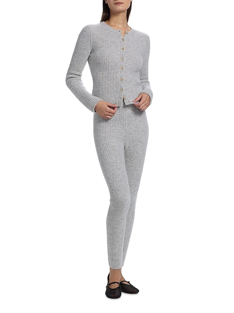 Rib-Knit Cashmere-Silk Cardigan